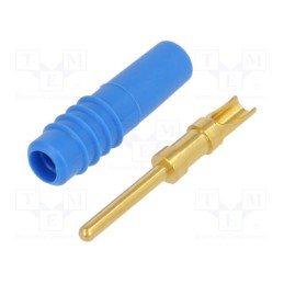 10 pcs : 22.2602-23 - Connector: 1mm banana, plug, blue, 60VDC, 6A, Connection: soldered