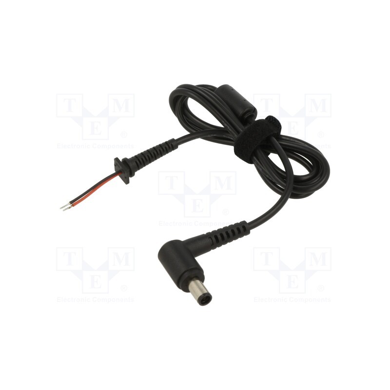 10 pcs : AK-SC-02 - Cable, 2x0.5mm2, wires,DC 7,4/5,0 plug, angled, black, 1.2m