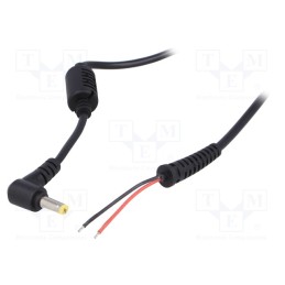 10 pcs : AK-SC-03 - Cable, 2x0.5mm2, wires,DC 5,5/1,7 plug, angled, black, 1.2m