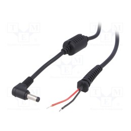 10 pcs : AK-SC-04 - Cable, 2x0.5mm2, wires,DC 4,8/1,7 plug, straight, black, 1.2m