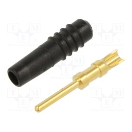 10 pcs : 22.2602-21 - Connector: 1mm banana, plug, black, 60VDC, 6A, Connection: soldered