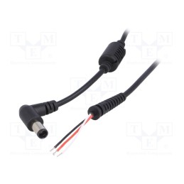 10 pcs : AK-SC-14 - Cable, 3x0.5mm2, wires,DC 7,4/5,0 plug, straight, black, 1.2m
