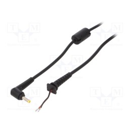 10 pcs : AK-SC-31 - Cable, 2x0.5mm2, wires,DC 4,0/1,7 plug, angled, black, 1.2m