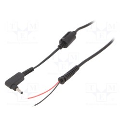 10 pcs : AK-SC-32 - Cable, 2x0.5mm2, wires,DC 4,0/1,35 plug, angled, black, 1.2m