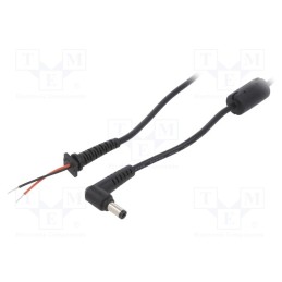 10 pcs : AK-SC-35 - Cable, 2x0.5mm2, wires,DC 5,5/2,1 plug, angled, black, 1.2m