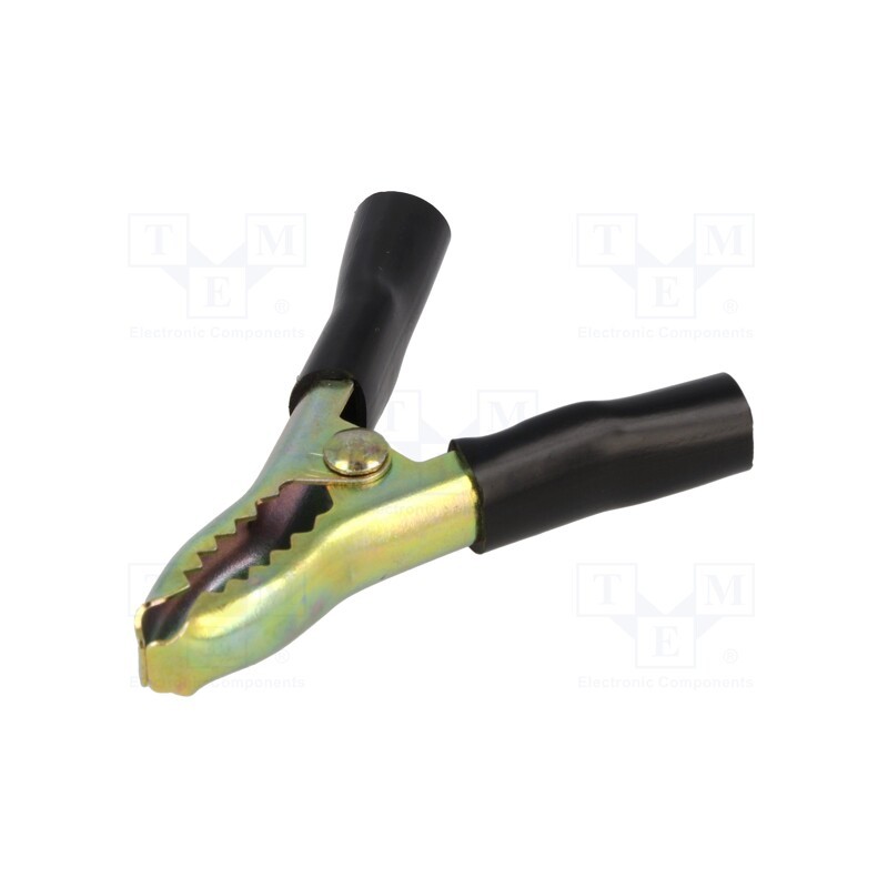 10 pcs : - Crocodile clip, 15A, Grip capac: max.25mm, Overall len: 65mm