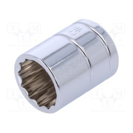 10 pcs : W074061 - Socket, 12-angles,socket spanner, 1/4', Chrom-vanadium steel