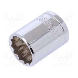 10 pcs : W074140 - Socket, 12-angles,socket spanner, 3/8', Chrom-vanadium steel