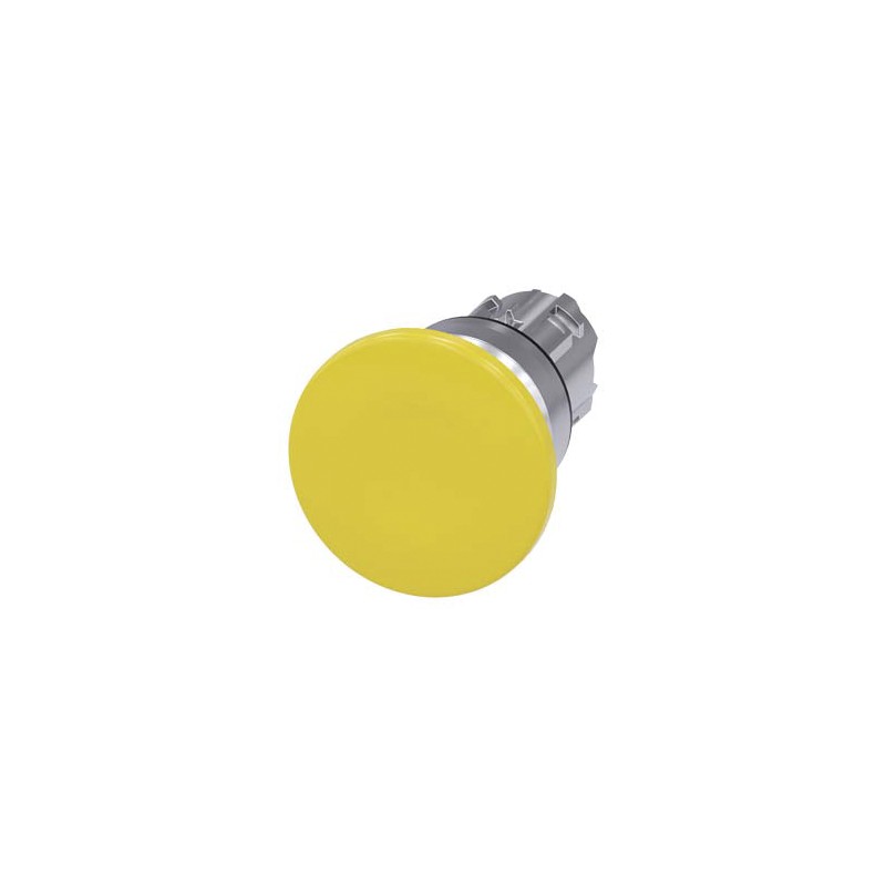 1 pcs - Siemens 3SU1 Series Yellow Momentary Push Button Head, 22mm Cutout, IP66, IP67, IP69K