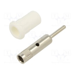 10 pcs : 64.3011-29 - Socket, 4mm banana, 25A, 30VAC, 60VDC, white, nickel plated
