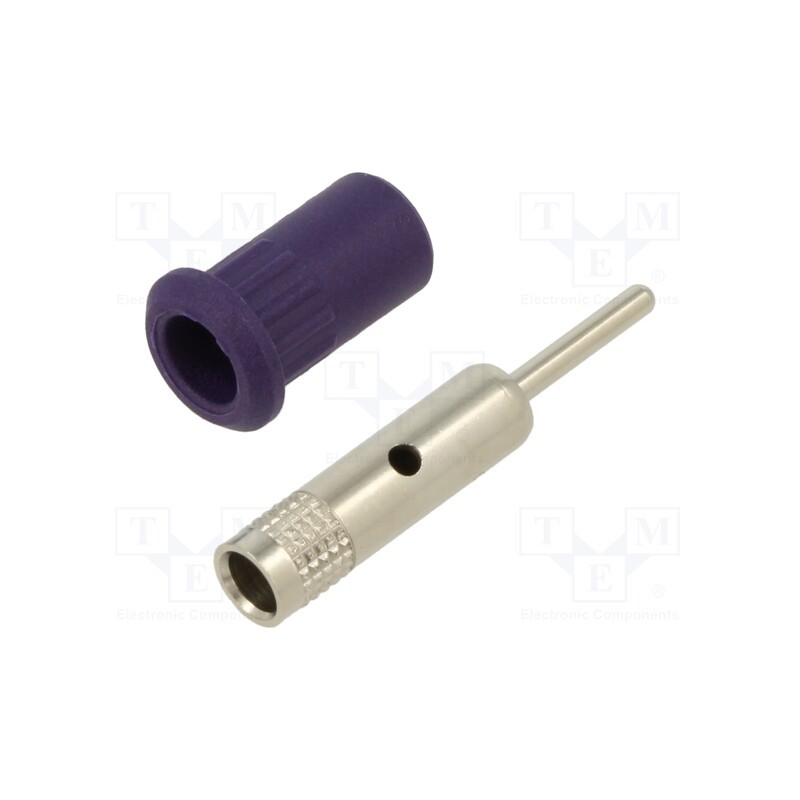 10 pcs : 64.3011-26 - Socket, 4mm banana, 25A, 30VAC, 60VDC, violet, nickel plated
