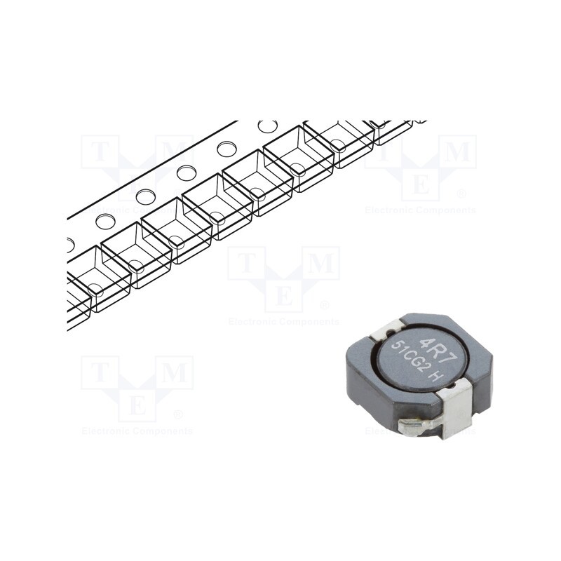 10 pcs : DR1050-4R7-R - Inductor: wire, SMD, 4.43uH, Ioper: 6.13A, 10mΩ, ±30%, Isat: 6.7A