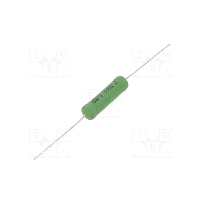 10 pcs : KNP08SJ0101B00 - Resistor: wire-wound, THT, 100Ω, 8W, ±5%, Ø8.5x30mm, 300ppm/°C