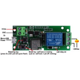 1 pcs - Seeit WIF-RELAY01-5V Relay for Relay Control Card for Arduino, AVR, PIC, Raspberry Pi, TTL