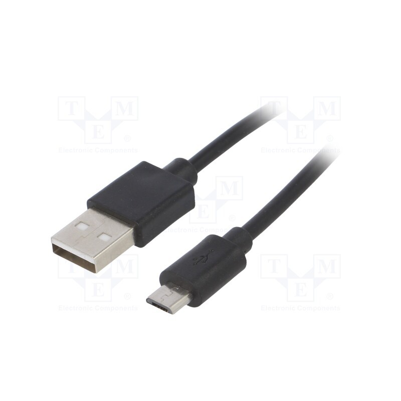 10 pcs : AK-USB-01 - Cable, USB 2.0, USB A plug,USB B micro plug, nickel plated, 1.8m
