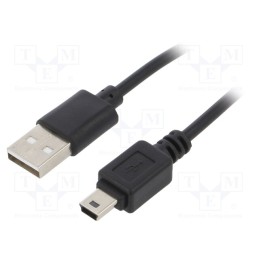 10 pcs : AK-USB-03 - Cable, USB 2.0, USB A plug,USB B mini plug, nickel plated, 1.8m
