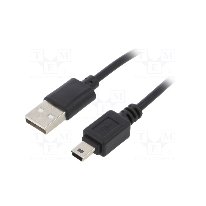 10 pcs : AK-USB-03 - Cable, USB 2.0, USB A plug,USB B mini plug, nickel plated, 1.8m