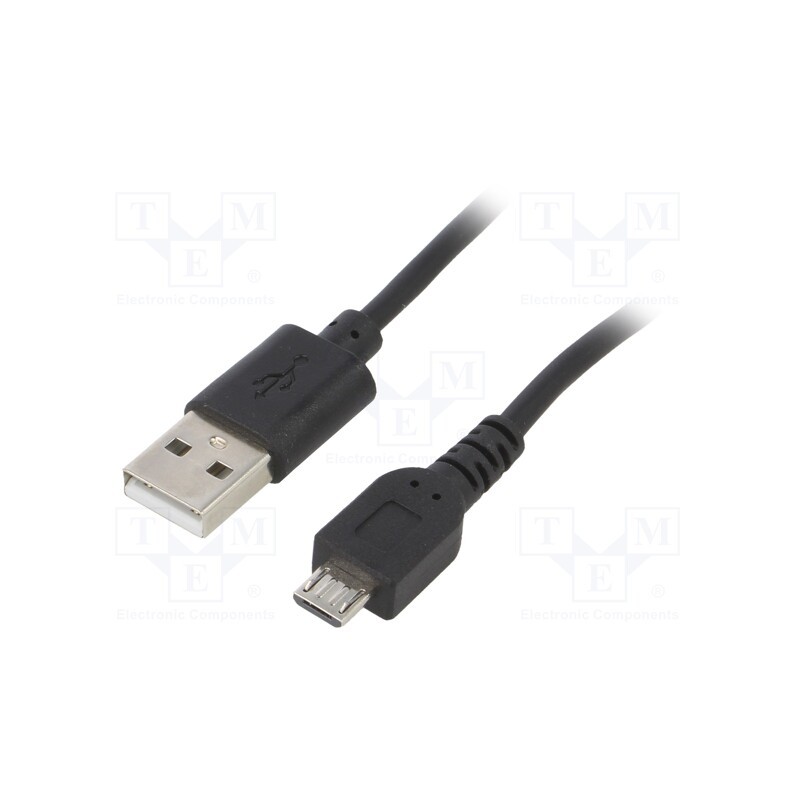 10 pcs : AK-USB-05 - Cable, USB 2.0, USB A plug,USB B micro plug, nickel plated, 0.6m