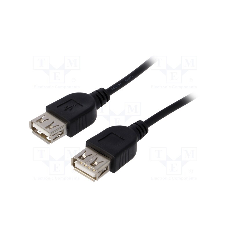 10 pcs : AK-USB-06 - Cable, USB 2.0, USB A socket,both sides, nickel plated, 1.8m