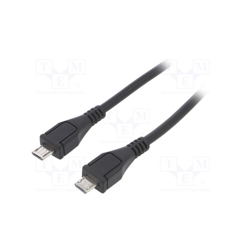10 pcs : AK-USB-17 - Cable, USB 2.0, USB B micro plug,both sides, nickel plated, 0.6m