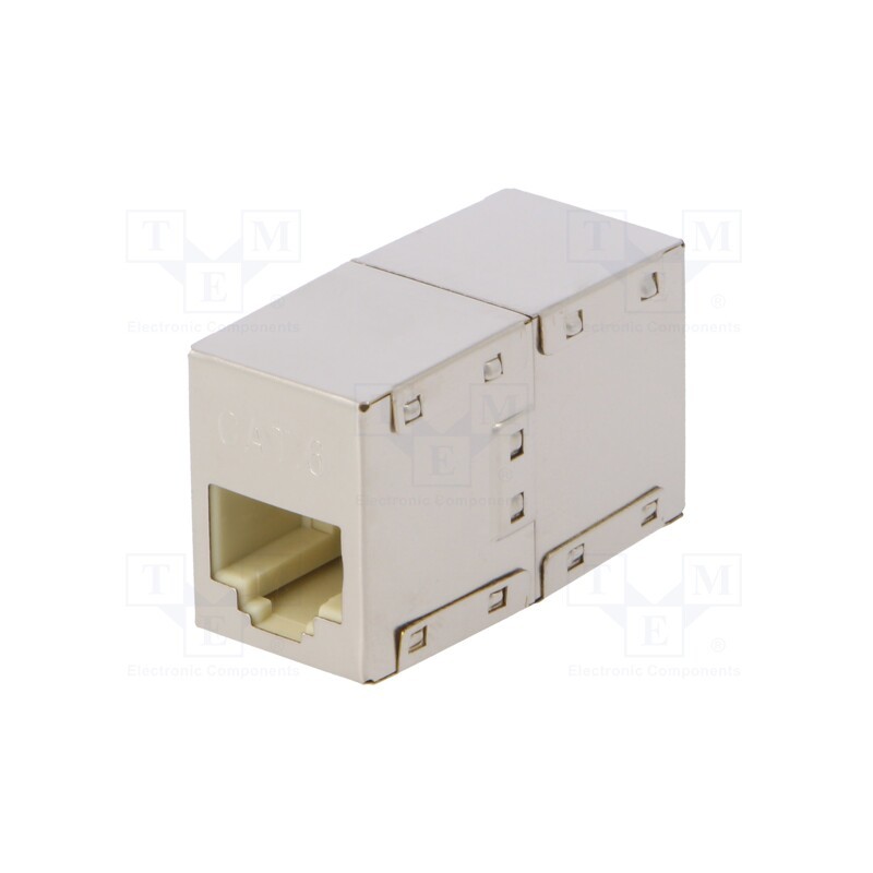 10 pcs : NP0058 - Coupler, coupler, Cat: 6, shielded, Layout: 8p8c, RJ45 socket x2