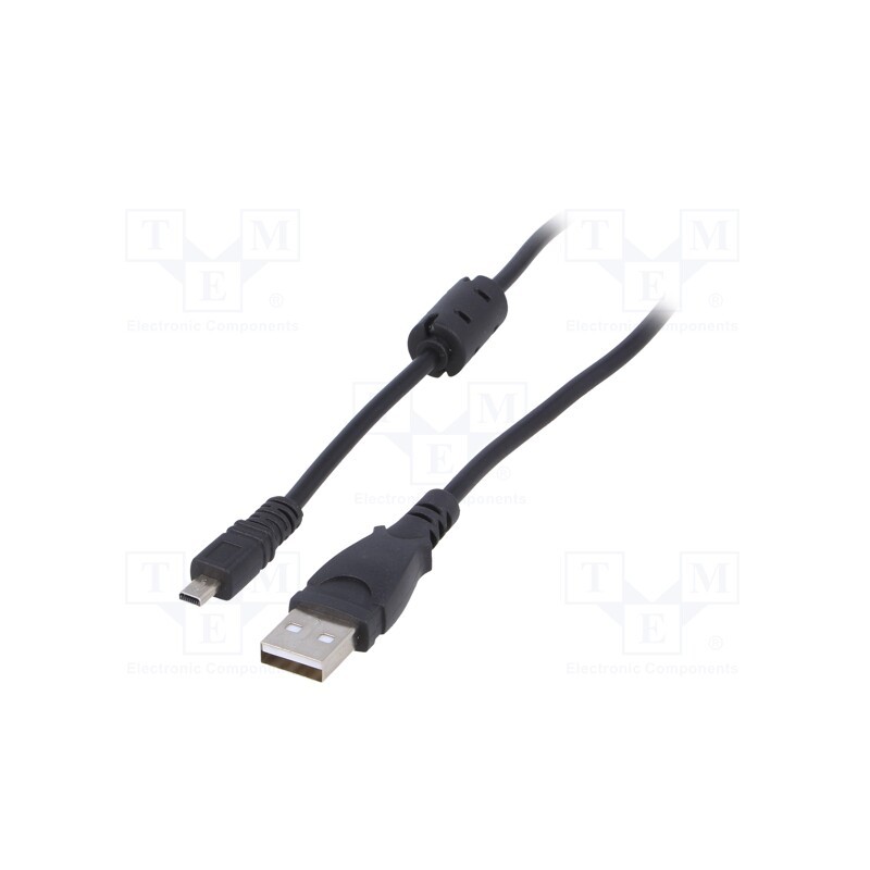 10 pcs : AK-USB-20 - Cable, USB 2.0, UC-E6,USB A plug, nickel plated, 1.5m, black