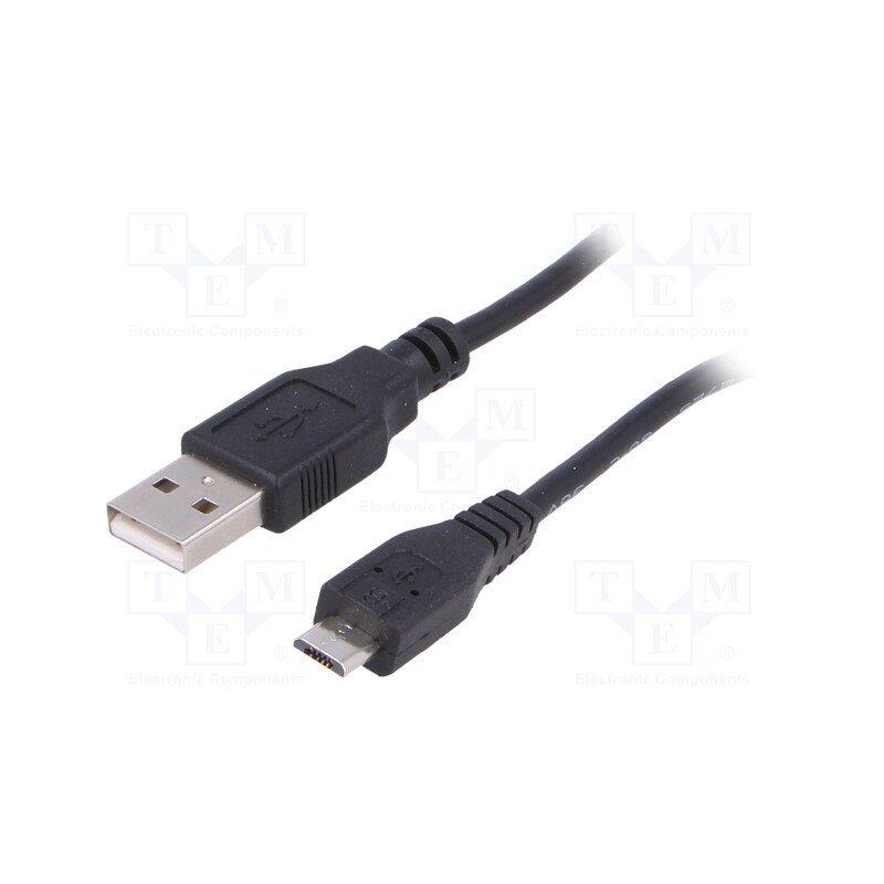 10 pcs : AK-USB-21 - Cable, USB 2.0, USB A plug,USB B micro plug, nickel plated, 1m