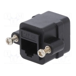 10 pcs : NP0098 - Socket, coupler, PIN: 8, Cat: 5e, unshielded, Layout: 8p8c, black