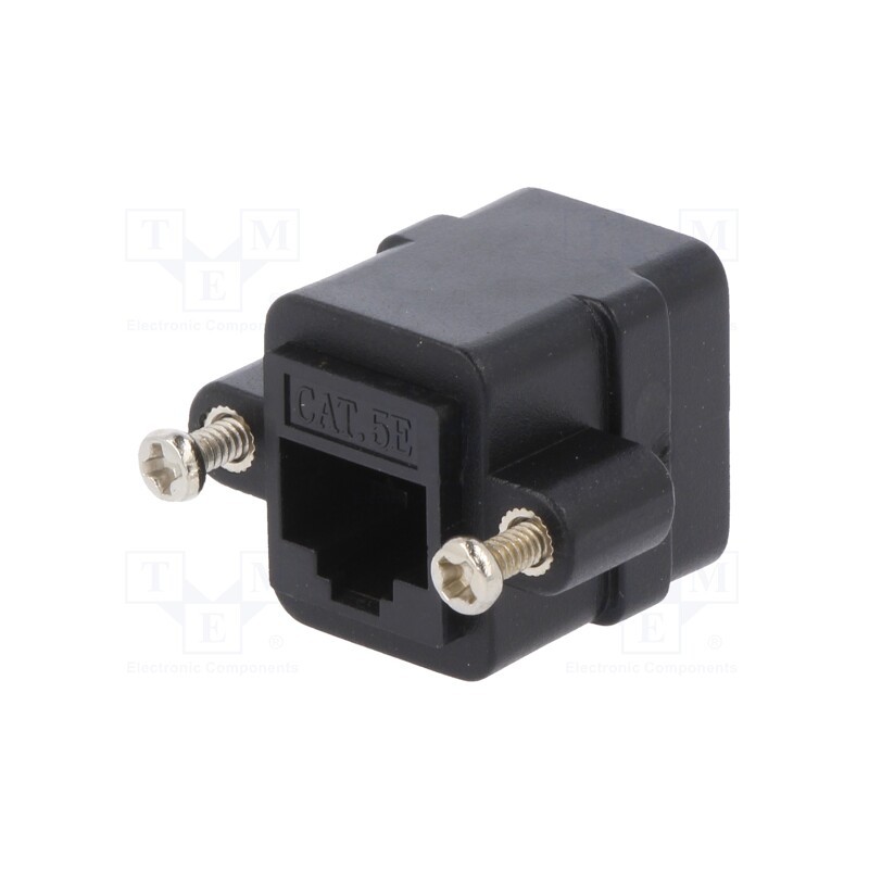 10 pcs : NP0098 - Socket, coupler, PIN: 8, Cat: 5e, unshielded, Layout: 8p8c, black