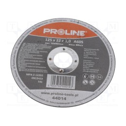 10 pcs : 44014 - Cutting wheel, Ø: 125mm, Øhole: 22mm, Disc thick: 1mm