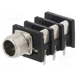 20 pcs : NRJ6HM-1 - Socket, Jack 6,3mm, female, ways: 3, angled 90°, THT