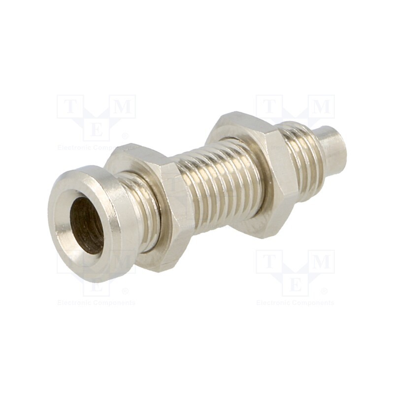 10 pcs : 3110-I - Socket, 4mm banana, 36A, 60VDC, L: 23mm, Cutout: Ø6mm, -20÷80°C, 5mΩ