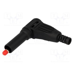 10 pcs : - Plug, 4mm banana, 32A, black, insulated, 40mm, for cable, soldered