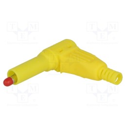 10 pcs : - Plug, 4mm banana, 32A, yellow, insulated, 40mm, for cable, soldered