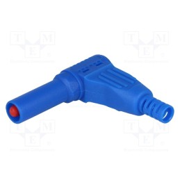 10 pcs : - Plug, 4mm banana, 32A, blue, insulated, 40mm, for cable, soldered