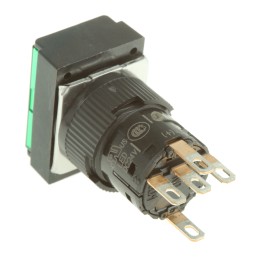 1 pcs - Schneider Electric Harmony XB6E Series Illuminated Push Button, Spring Return, Panel Mount, 16mm Cutout, SPDT, Green