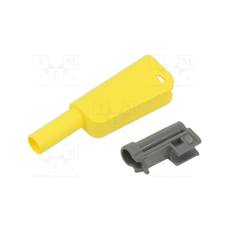 10 pcs : 66.2027-24 - Case, 32A, yellow, 55.4mm, for banana plugs