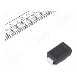 50 pcs : SS16-E3/61T - Diode: Schottky rectifying, SMD, 60V, 1A, SMA,
