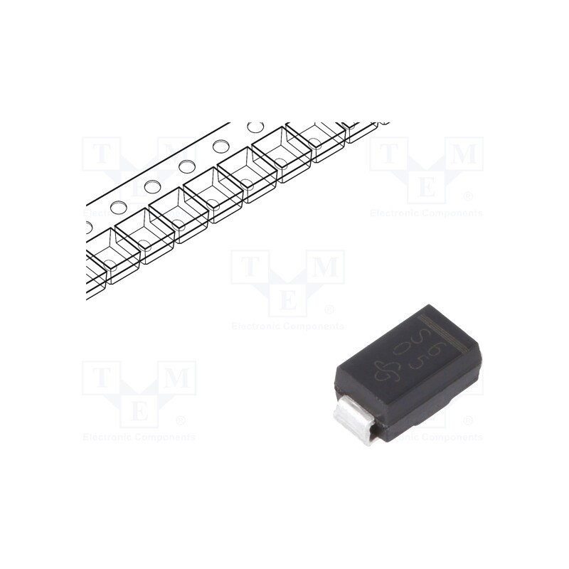 50 pcs : SS16-E3/61T - Diode: Schottky rectifying, SMD, 60V, 1A, SMA,