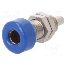 10 pcs : BU 403 NI / BL - Socket, 4mm banana, 32A, 33VAC, 70VDC, blue, nickel plated, 10mΩ