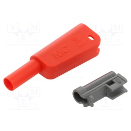 10 pcs : 66.2026-22 - Case, 19A, red, 55.4mm, for banana plugs