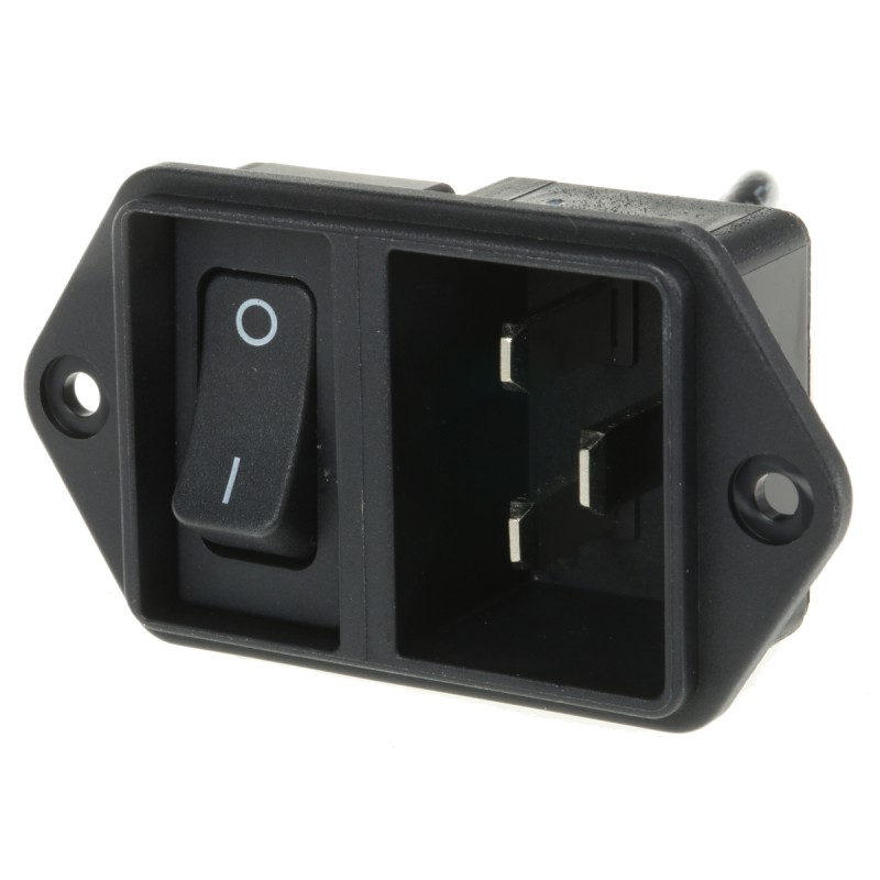 1 pcs - Schurter C20 Panel Mount IEC Connector Male, 20A, 250 V