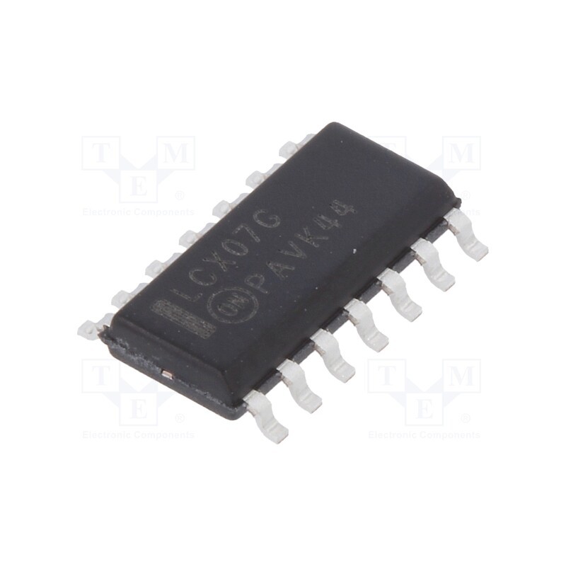 10 pcs : MC74LCX07DG - IC: digital, buffer,non-inverting, Ch: 6, CMOS,TTL, SMD, SO14, LCX