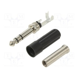 10 pcs : NYS204 - Plug, Jack 6,3mm, male, stereo,with strain relief, ways: 3