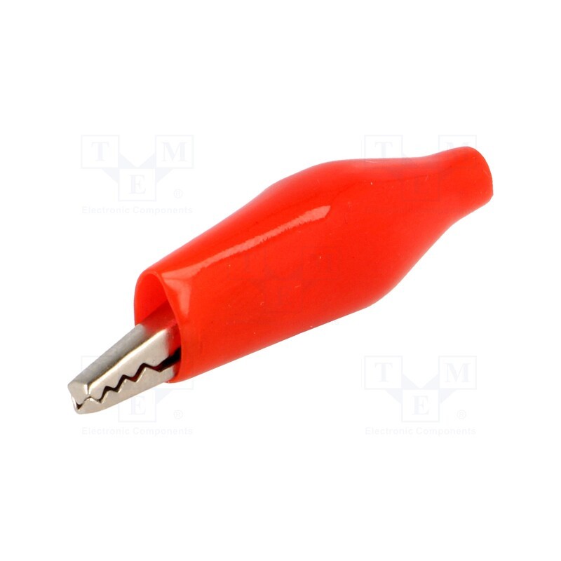 50 pcs : - Crocodile clip, 60VDC, Grip capac: max.6mm, Overall len: 36.5mm