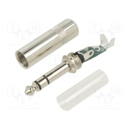 10 pcs : NYS228 - Plug, Jack 6,3mm, male, stereo, ways: 3, straight, 7.6mm