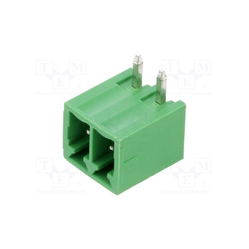 10 pcs : OQ0212510000G - Pluggable terminal block, 3.5mm, ways: 2, angled 90°, socket, male