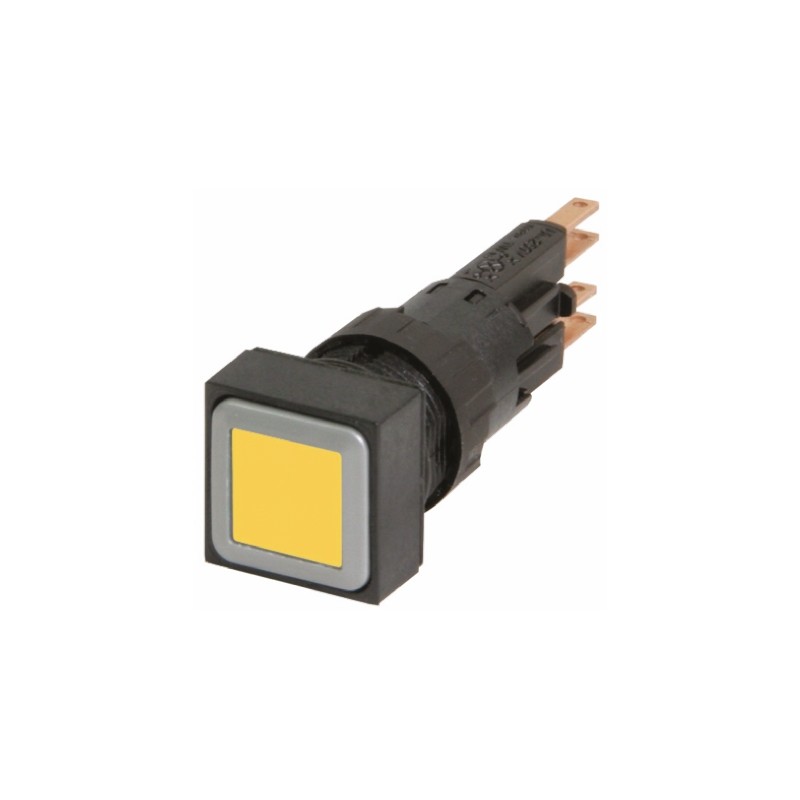 1 pcs - Eaton RMQ16 Series Yellow Momentary Push Button, 16mm Cutout, IP65