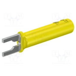 10 pcs : 23.0480-24 - Plug, fork terminals, banana 4mm socket,fork terminal, 20A