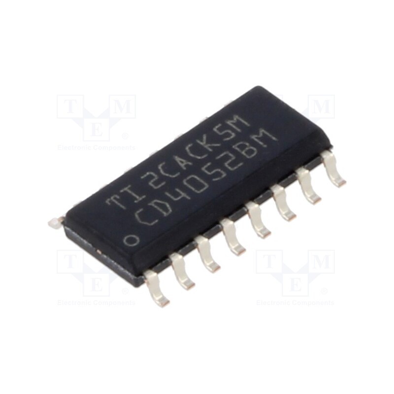 10 pcs : CD4052BM96 - IC: digital, demultiplexer,multiplexer, Ch: 4, CMOS, SMD, SOIC16